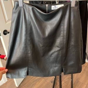Hollister Faux leather mini skirt.